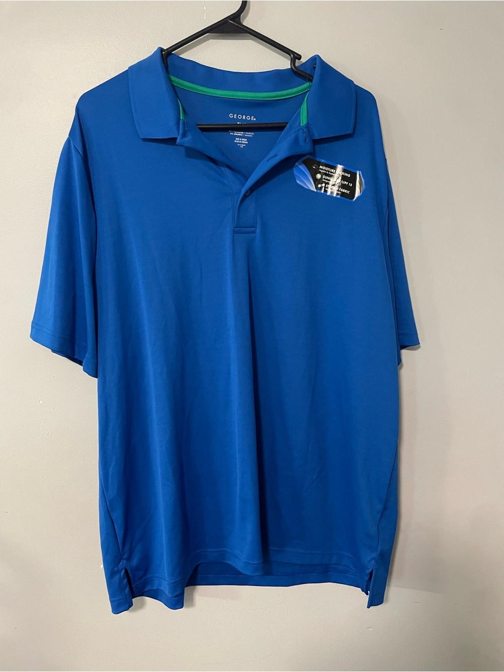 George Men’s Royal Blue Polo with Green Trim XL NWT